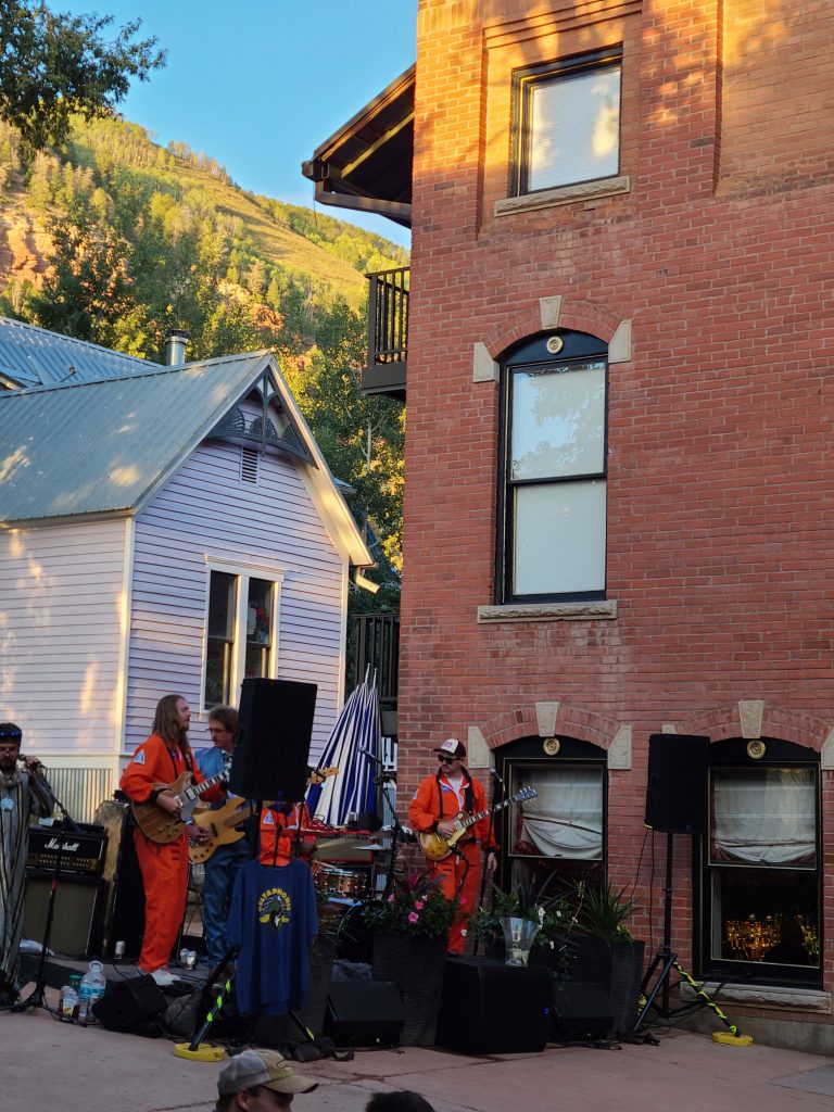 Deltaphonic performing outside the Sheridan Opera House during the Oak Street SummerSHOW in Telluride